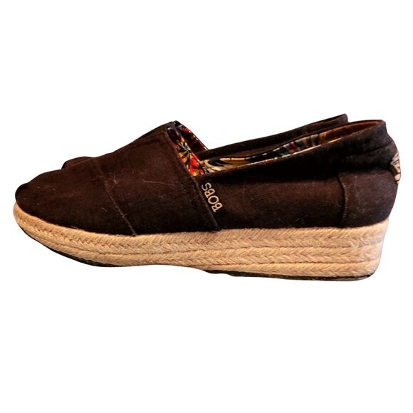 Skechers BOBS Women’s Urban Highlites Black Canvas Slip-On Platform – Size 8.5 - Picture 4 of 8